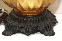 1970s Amber Glass & Wrought Iron Table Lamp 11 1970s Amber Glass & Wrought Iron Table Lamp -OGT Sale Store l214007 05