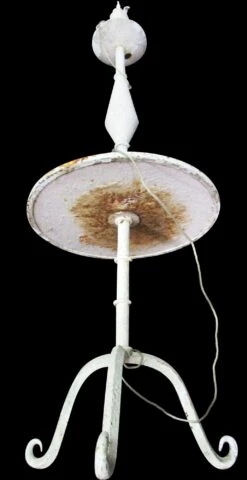 Vintage White Metal Lamp Table On Stand 7 Vintage White Metal Lamp Table On Stand -OGT Sale Store lamp tables for sale m220348