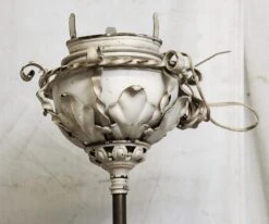 Vintage White Floral Iron & Onyx Floor Lamp 11 Vintage White Floral Iron & Onyx Floor Lamp -OGT Sale Store lamp tables for sale m235910