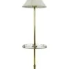 Traditional Brass Plated Steel Floor Lamp With Glass Tabletop 1 Traditional Brass Plated Steel Floor Lamp With Glass Tabletop -OGT Sale Store lamp tables traditional brass plated steel floor lamp with glass tabletop q280494