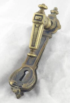 Antique Brass Lever With Matching Back Plate
