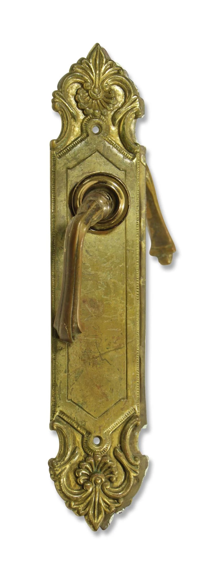 Antique Neoclassical Brass Lever Passage Door Knob Set 3 Antique Neoclassical Brass Lever Passage Door Knob Set