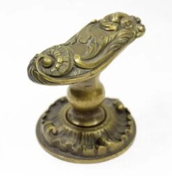 Art Nouveau Bronze Door Lever With Rosette