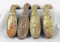 Brass Lever Door Knob With Web Pattern