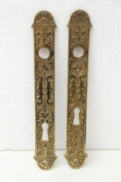Pair Of French Eastlake Bronze Door Levers With Escutcheons 15 Pair Of French Eastlake Bronze Door Levers With Escutcheons -OGT Sale Store levers for sale 14bel7351