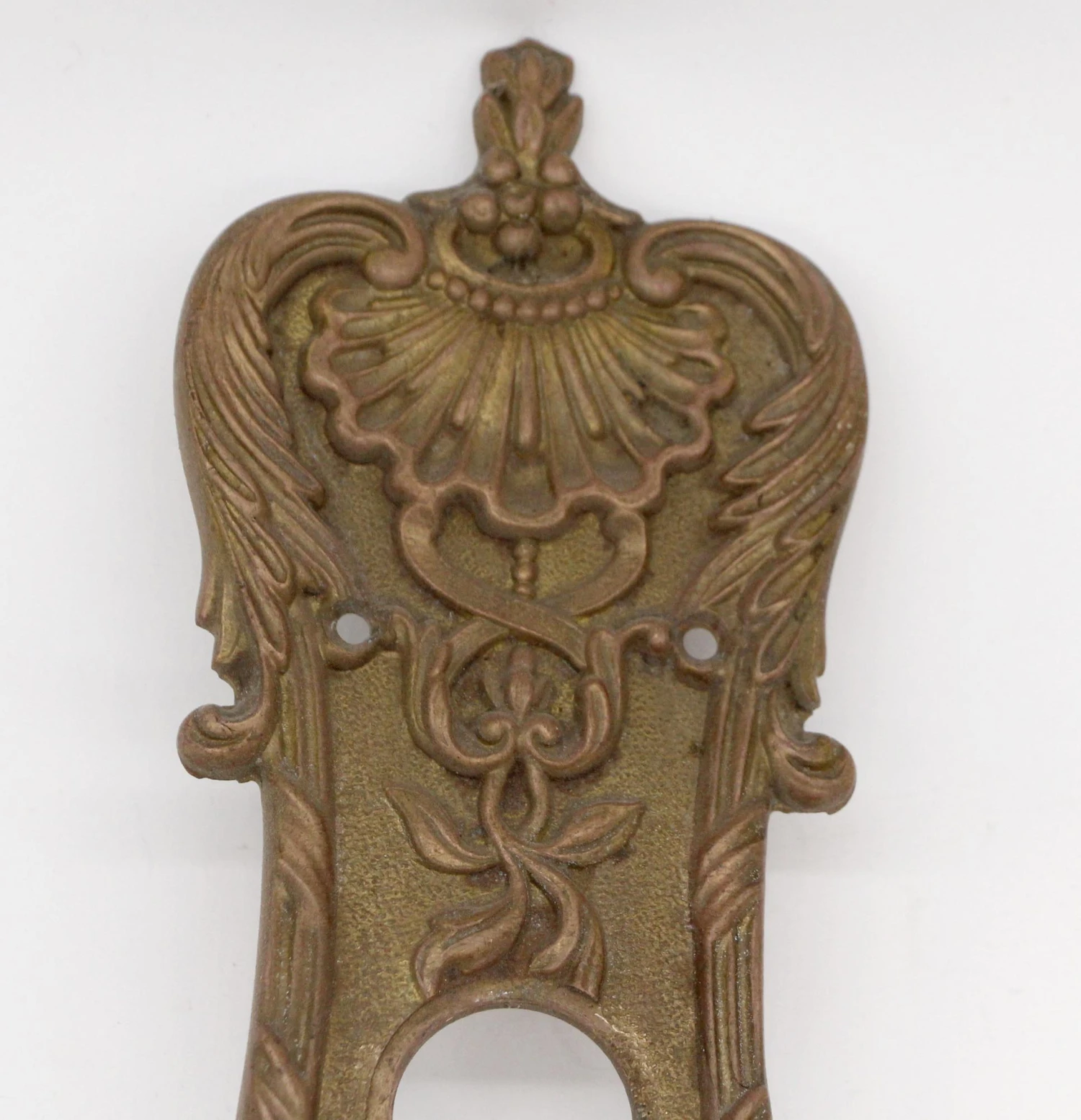 Antique Art Nouveau Brass Entry Door Lever Set 4 Antique Art Nouveau Brass Entry Door Lever Set - Image 2