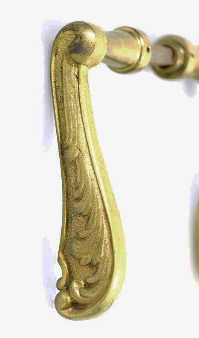 Art Nouveau Brass Door Lever Knob Set 4 Art Nouveau Brass Door Lever Knob Set - Image 2