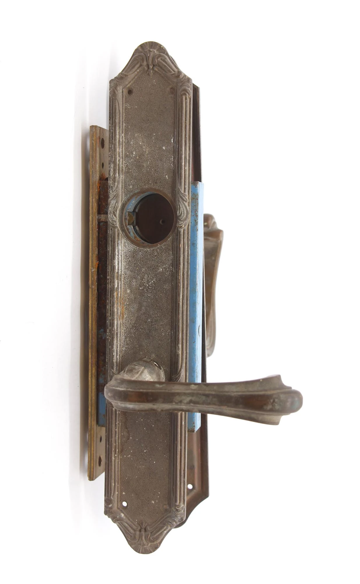Antique French Brass Lever Entry Door Set 4 Antique French Brass Lever Entry Door Set - Image 2