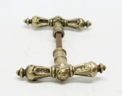 Pair Of Floral T Lever Bronze Door Knobs