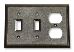 Brown Plastic Gang Switch & Electrical Outlet Plug Combo Switch Plate Cover