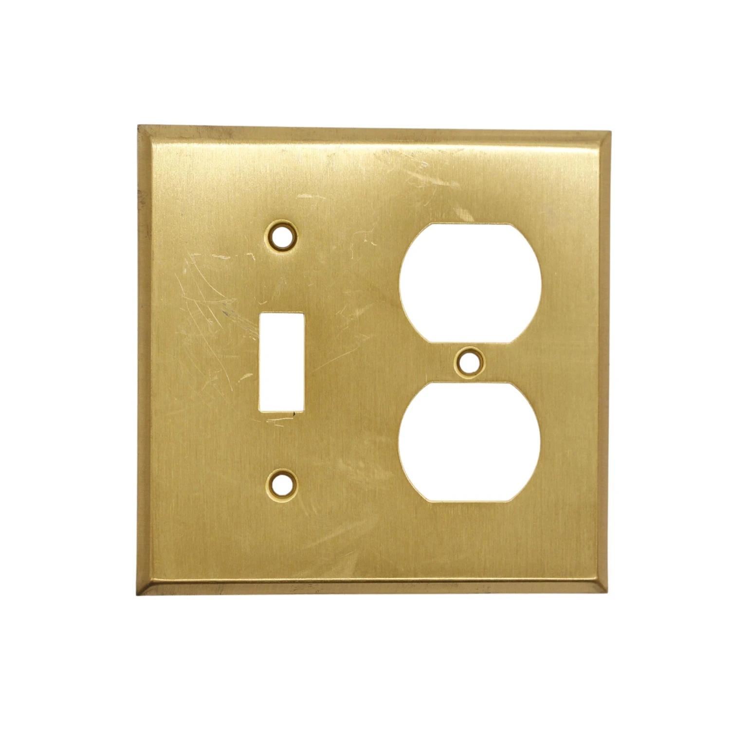 Brushed Brass Toggle Switch & Duplex Outlet Cover Wall Plate 3 Brushed Brass Toggle Switch & Duplex Outlet Cover Wall Plate