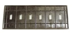 Vintage Brown Bakelite 6 Gang Switch Light Cover 7 Vintage Brown Bakelite 6 Gang Switch Light Cover -OGT Sale Store lighting electrical hardware for sale l212161