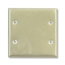 Modern Chrome Plated Brass Blank Double Switch Plate Cover