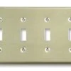 Modern Chrome Plated Quad Light Switch Plate