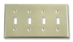 Modern Chrome Plated Quad Light Switch Plate