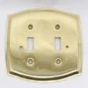 Modern Polished Brass 2 Gang Light Switch Cover 1 Modern Polished Brass 2 Gang Light Switch Cover -OGT Sale Store lighting electrical hardware modern polished brass 2 gang light switch cover q287055