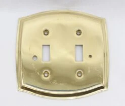 Modern Polished Brass 2 Gang Light Switch Cover