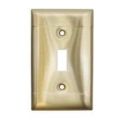 New Sierra Brushed Brass Toggle Switch Cover Wall Plate