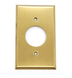 New Standard Size 1 Gang 1 Single Outlet Brushed Brass Wall Plate