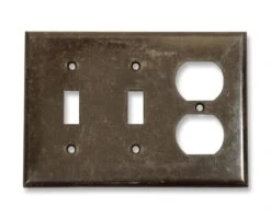 Plain Brown Plastic Gang Switch & Electrical Outlet Plug Combo Switch Plate Cover