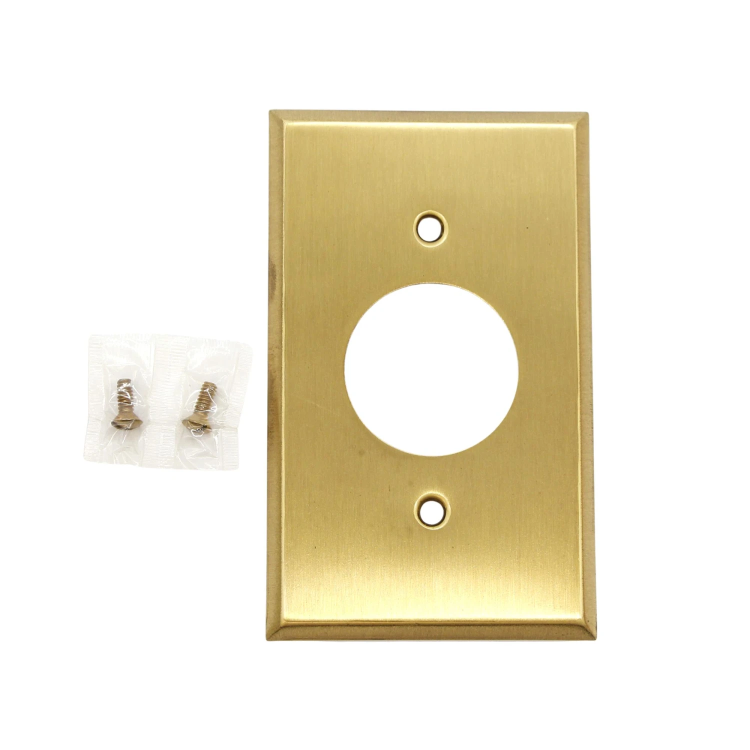 New Standard Size 1 Gang 1 Single Outlet Brushed Brass Wall Plate 4 New Standard Size 1 Gang 1 Single Outlet Brushed Brass Wall Plate - Image 2