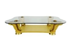Art Deco Colombostile Il Gusto Dei Principi Glass Top Gold Coffee Table