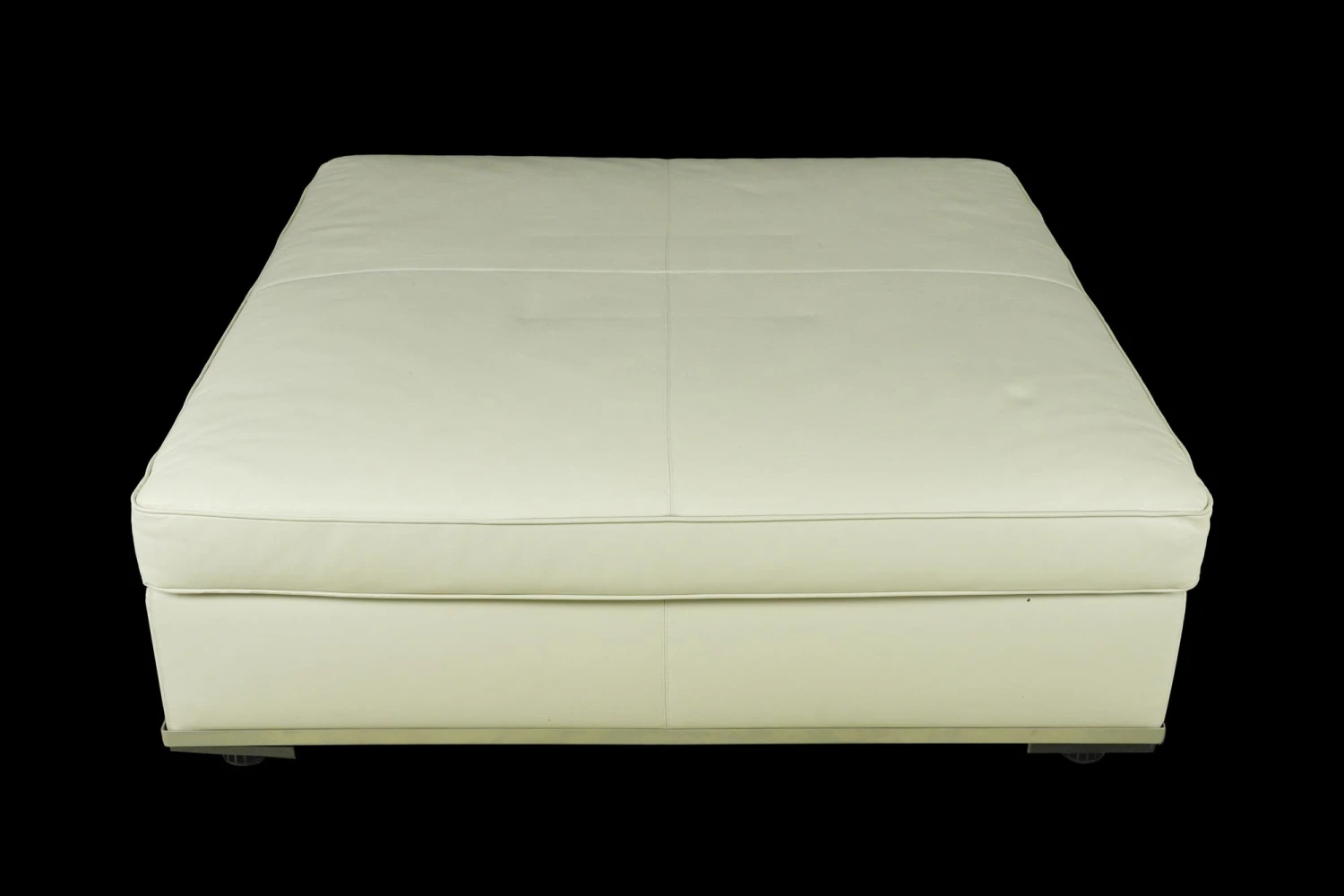 Contemporary White Leather Square Maxalto Italian Apta Ottoman 3 Contemporary White Leather Square Maxalto Italian Apta Ottoman