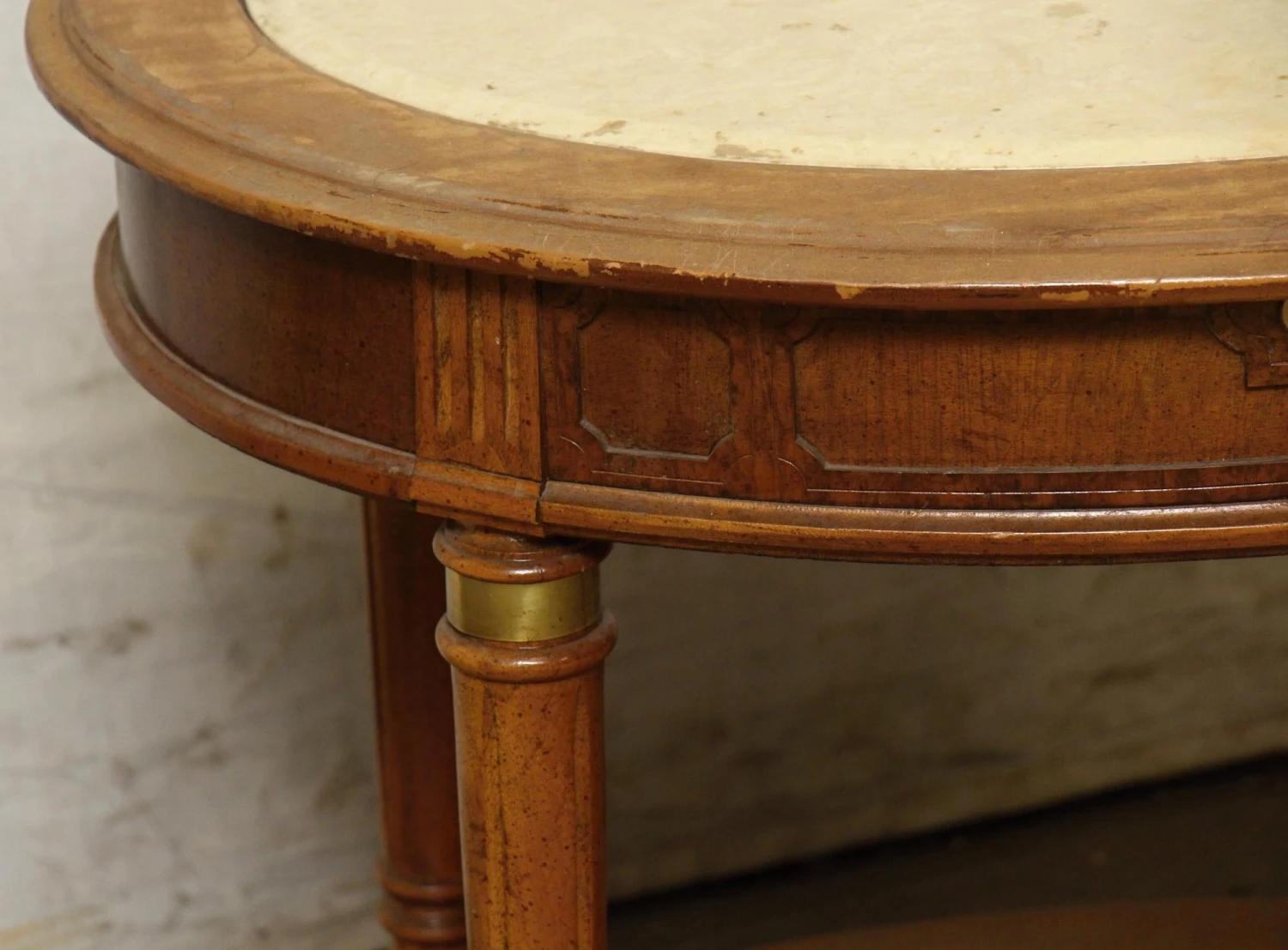 Oval Side Table With Marble Top 5 Oval Side Table With Marble Top - Image 3