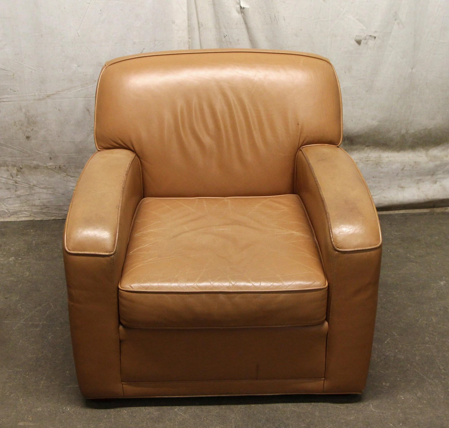 Vintage Tan Leather Arm Chair 5 Vintage Tan Leather Arm Chair - Image 3