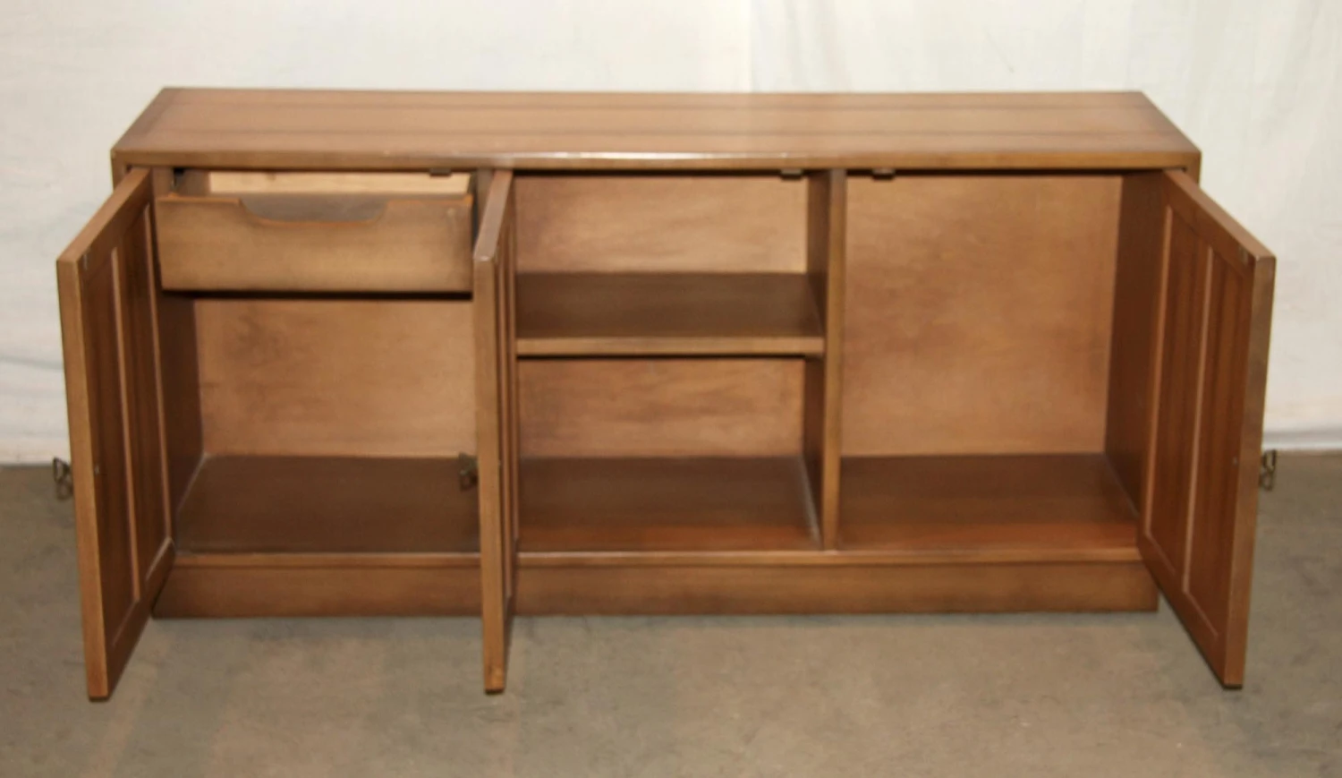 Antique 1950s Wood Console Cabinet 4 Antique 1950s Wood Console Cabinet - Image 2