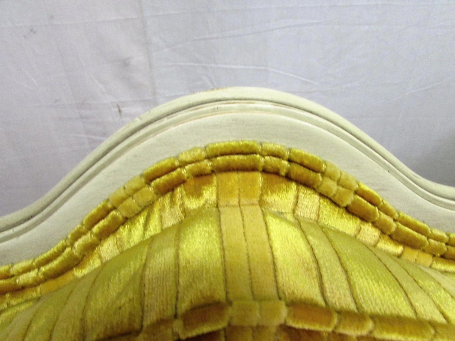 Pair Of Yellow Velvet French Provincial Parlor Chairs 4 Pair Of Yellow Velvet French Provincial Parlor Chairs - Image 2