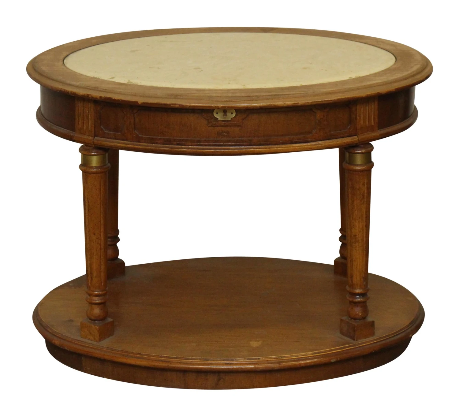 Oval Side Table With Marble Top 4 Oval Side Table With Marble Top - Image 2