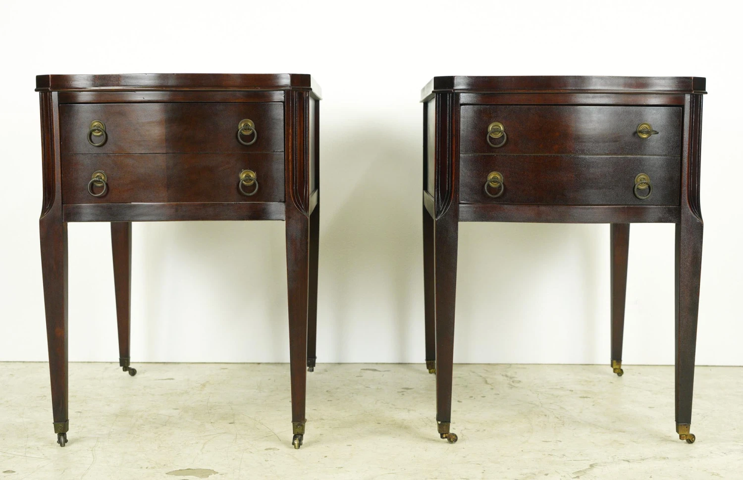 Pair Of Hepplewhite Mahogany & Leather End Tables 3 Pair Of Hepplewhite Mahogany & Leather End Tables