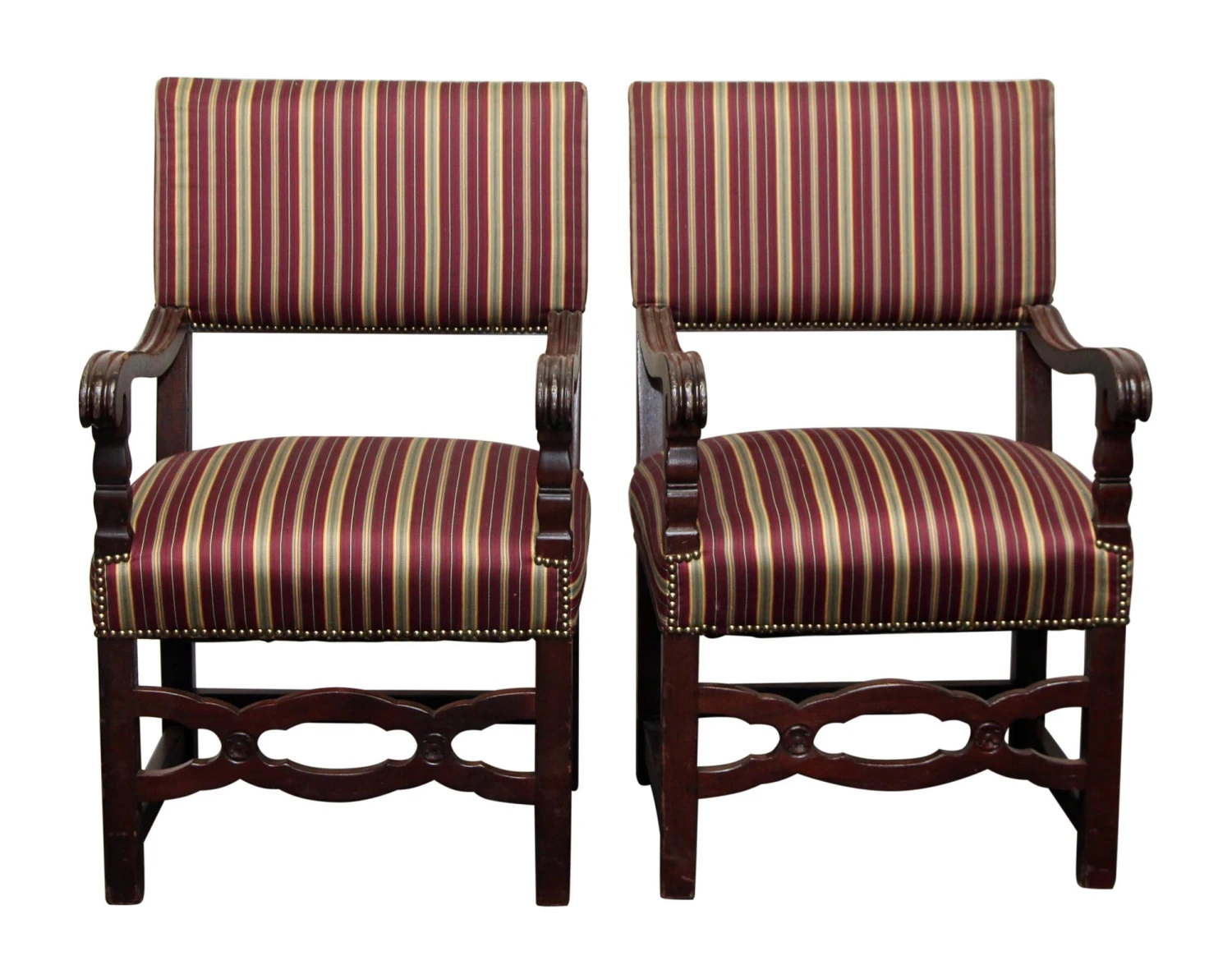 Pair Of Striped Chairs 3 Pair Of Striped Chairs