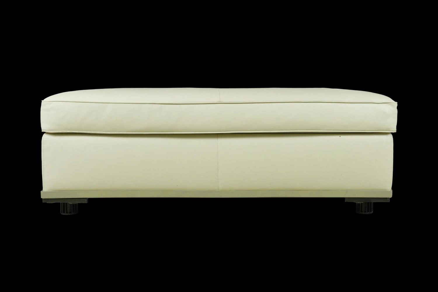 Contemporary White Leather Square Maxalto Italian Apta Ottoman 4 Contemporary White Leather Square Maxalto Italian Apta Ottoman - Image 2