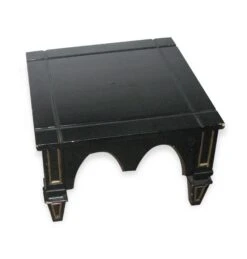 Vintage Black & Gold Gothic Square End Table