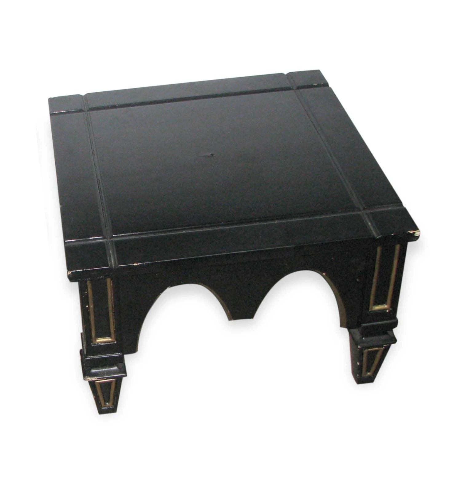 Vintage Black & Gold Gothic Square End Table 3 Vintage Black & Gold Gothic Square End Table