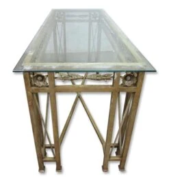 Vintage 6.5 Ft. Glass Top Wrought Iron Counter Height Table 22 Vintage 6.5 Ft. Glass Top Wrought Iron Counter Height Table -OGT Sale Store m215557 10