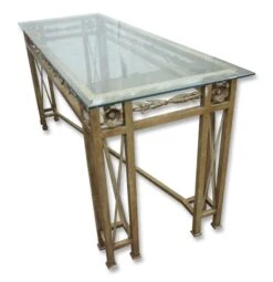 Vintage 6.5 Ft. Glass Top Wrought Iron Counter Height Table 23 Vintage 6.5 Ft. Glass Top Wrought Iron Counter Height Table -OGT Sale Store m215557 11