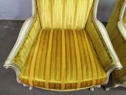 Pair Of Yellow Velvet French Provincial Parlor Chairs 21 Pair Of Yellow Velvet French Provincial Parlor Chairs -OGT Sale Store m215638 05