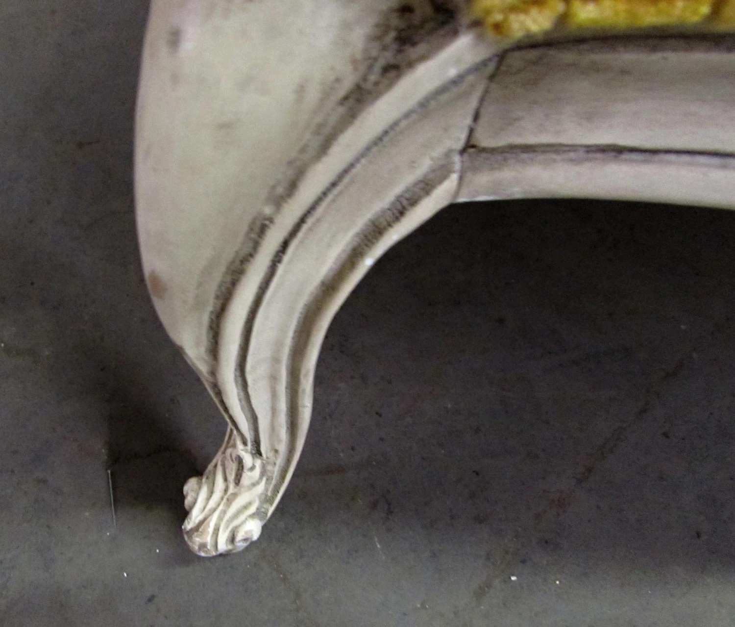 Pair Of Yellow Velvet French Provincial Parlor Chairs 10 Pair Of Yellow Velvet French Provincial Parlor Chairs - Image 8