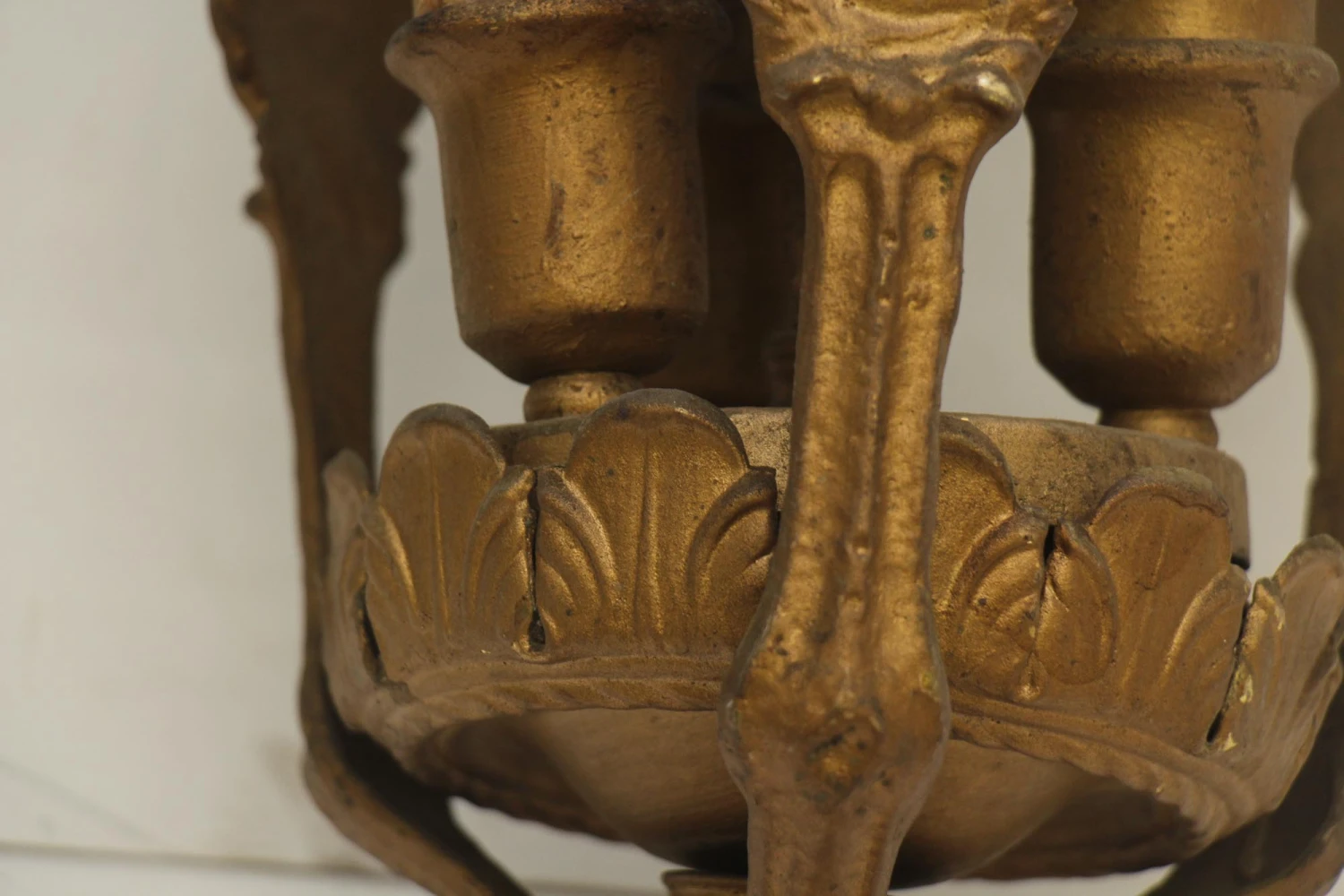 Antique Victorian Figural Bronze 3 Light Chandelier 6 Antique Victorian Figural Bronze 3 Light Chandelier - Image 4