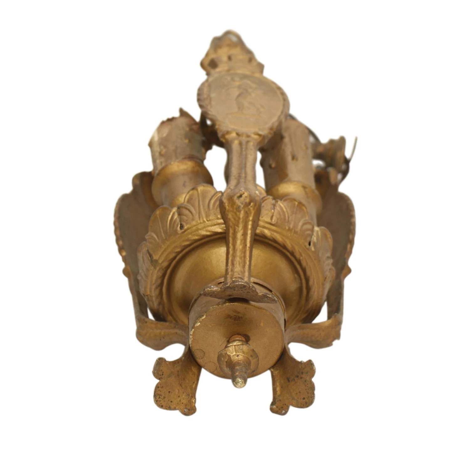 Antique Victorian Figural Bronze 3 Light Chandelier 9 Antique Victorian Figural Bronze 3 Light Chandelier - Image 7