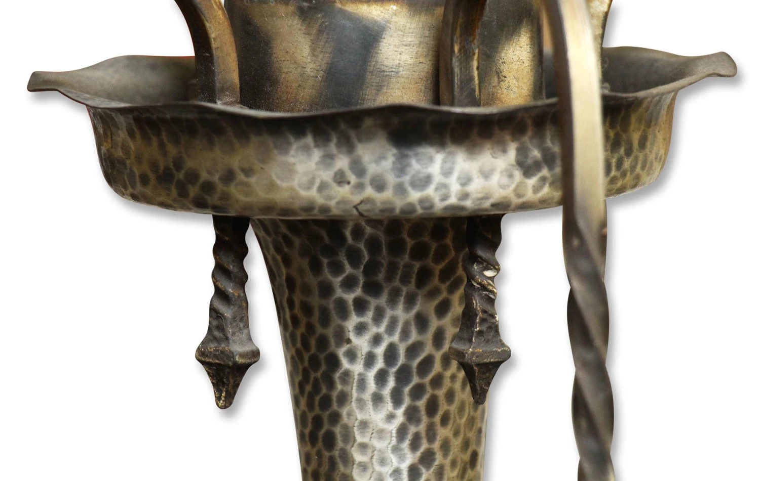 Antique 5 Arm Hammered Arts & Crafts Chandelier 6 Antique 5 Arm Hammered Arts & Crafts Chandelier - Image 4