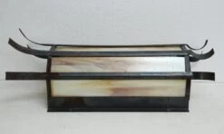 Pair Of Vintage Modern Stained Glass Iron Wall Sconces 17 Pair Of Vintage Modern Stained Glass Iron Wall Sconces -OGT Sale Store m216038 07