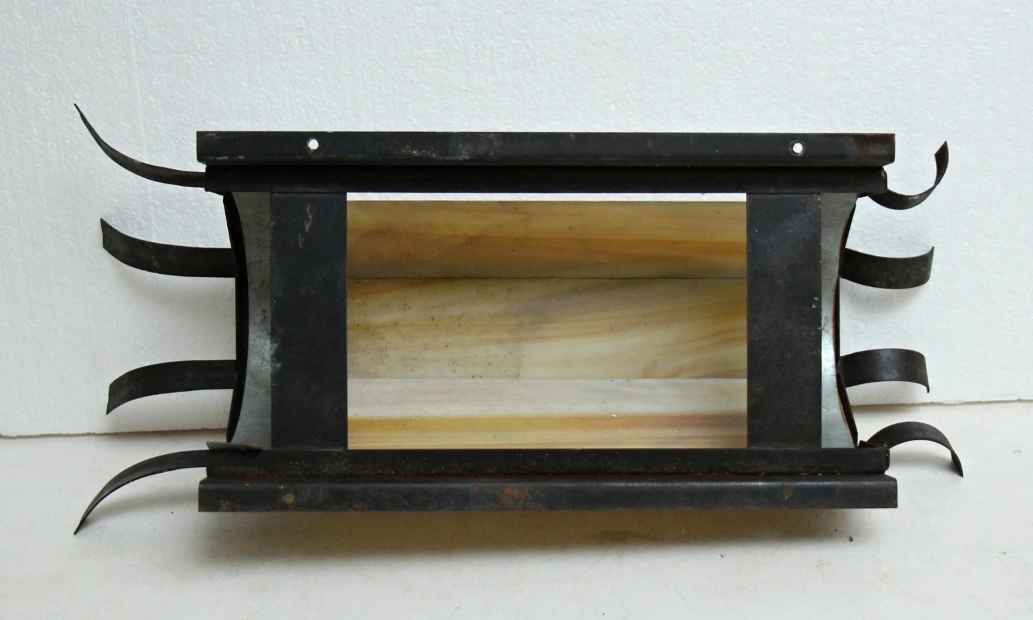 Pair Of Vintage Modern Stained Glass Iron Wall Sconces 11 Pair Of Vintage Modern Stained Glass Iron Wall Sconces - Image 9