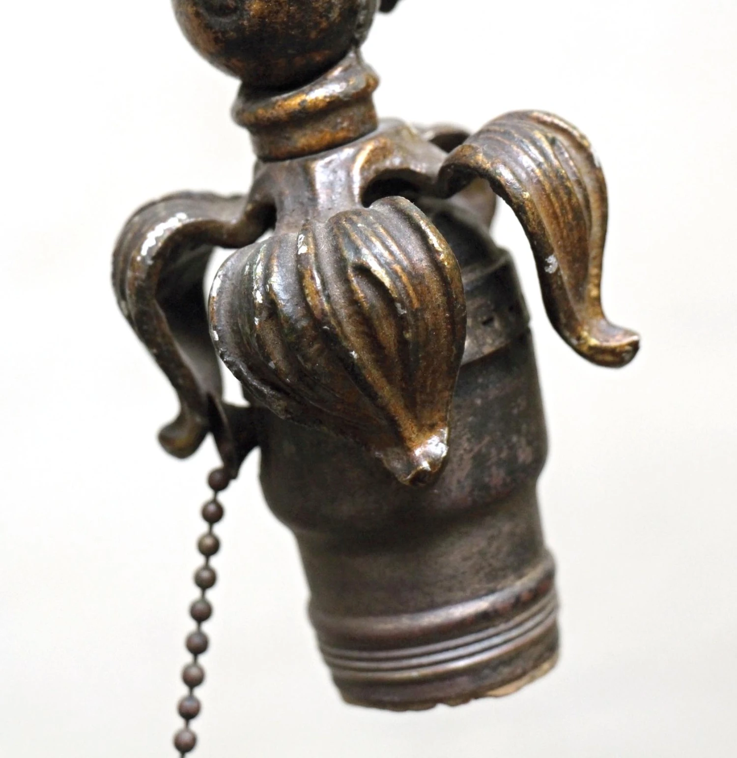 Early 20th Century Black Wrought Iron Lamp 6 Early 20th Century Black Wrought Iron Lamp - Image 4