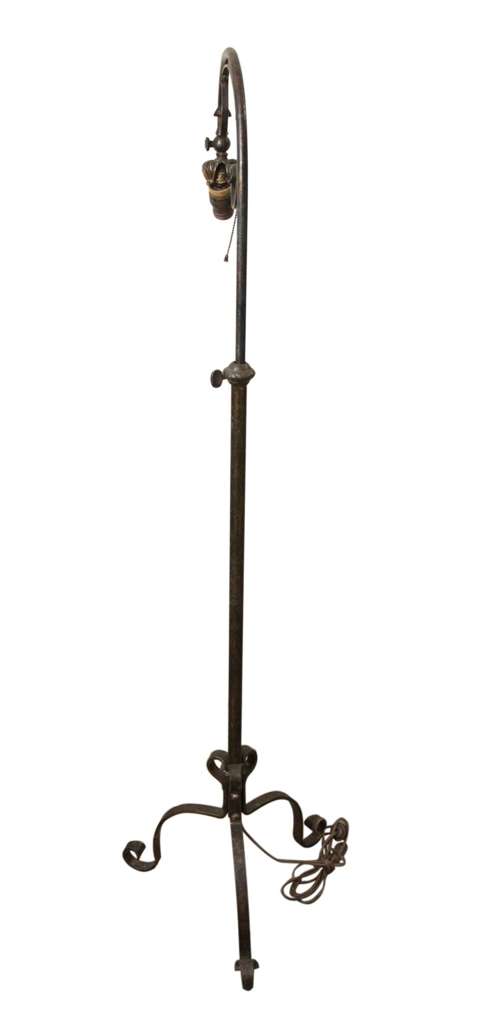 Early 20th Century Black Wrought Iron Lamp 9 Early 20th Century Black Wrought Iron Lamp - Image 7