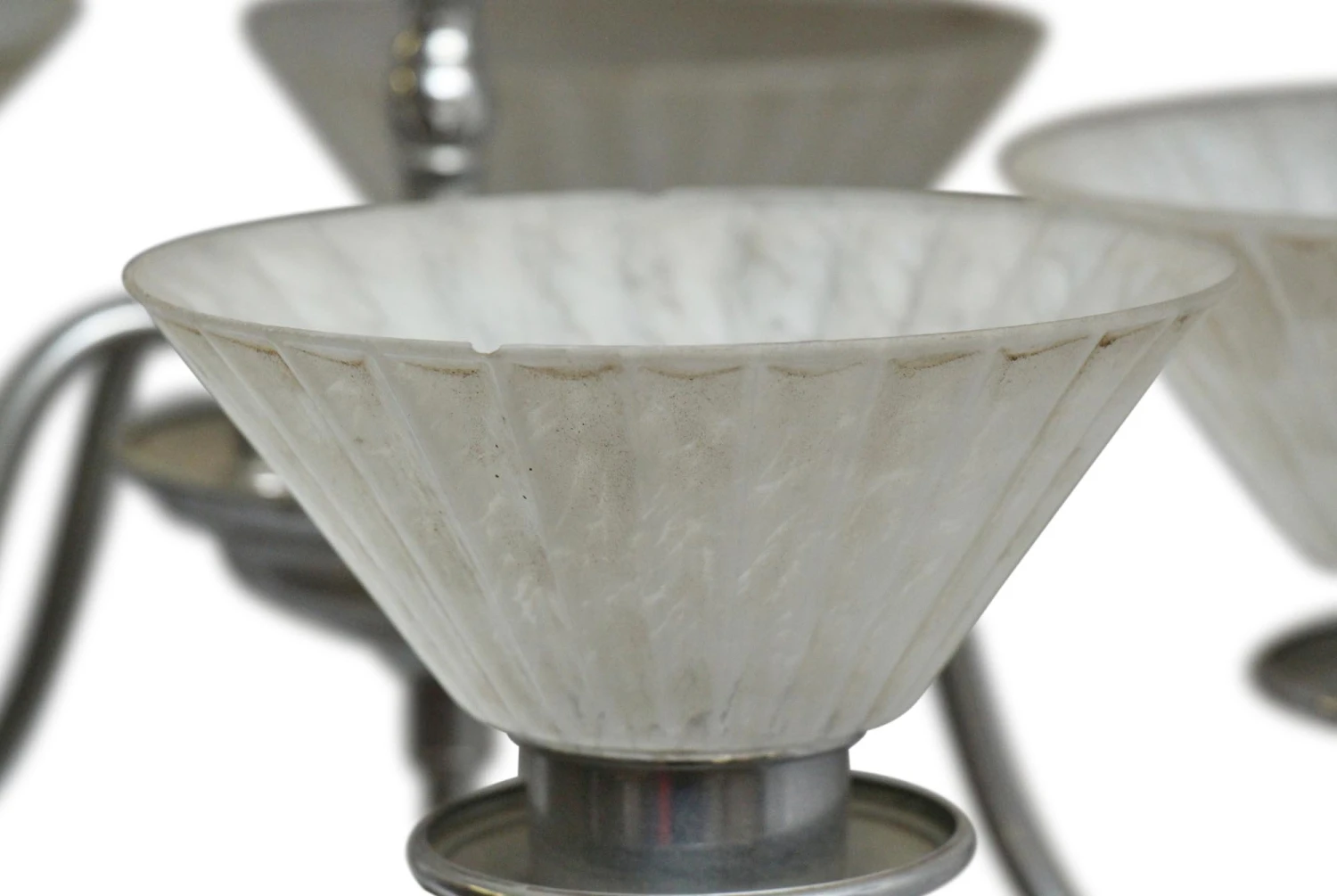 Art Deco 5 Arm Chrome Slip Shade Chandelier 6 Art Deco 5 Arm Chrome Slip Shade Chandelier - Image 4