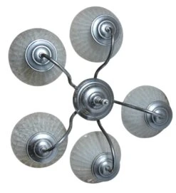 Art Deco 5 Arm Chrome Slip Shade Chandelier 15 Art Deco 5 Arm Chrome Slip Shade Chandelier -OGT Sale Store m217523 05